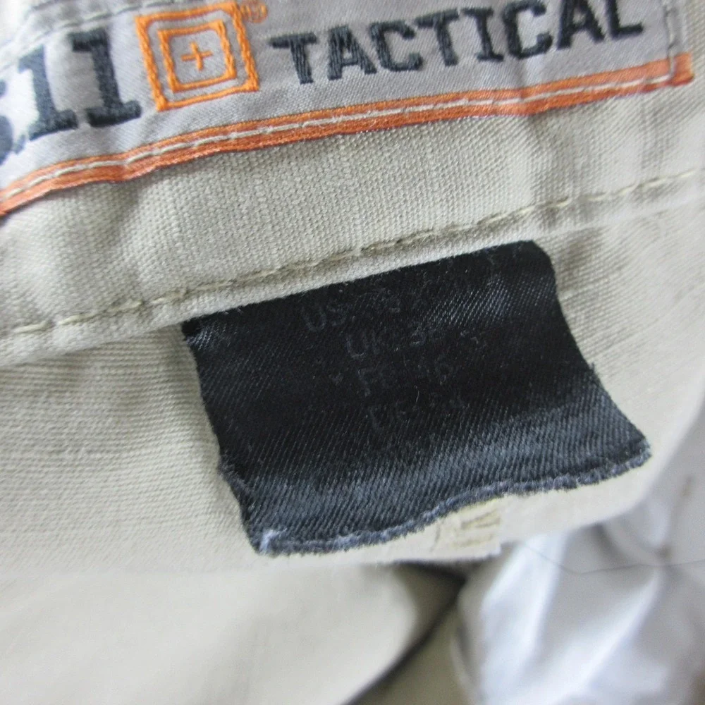 5.11 Tactical Cargo Pants Mens 36x29 Beige Ripstop Elastic Waist Workwear Hiking